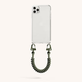 Phone Case with Spiral Rope in Clear + Moss