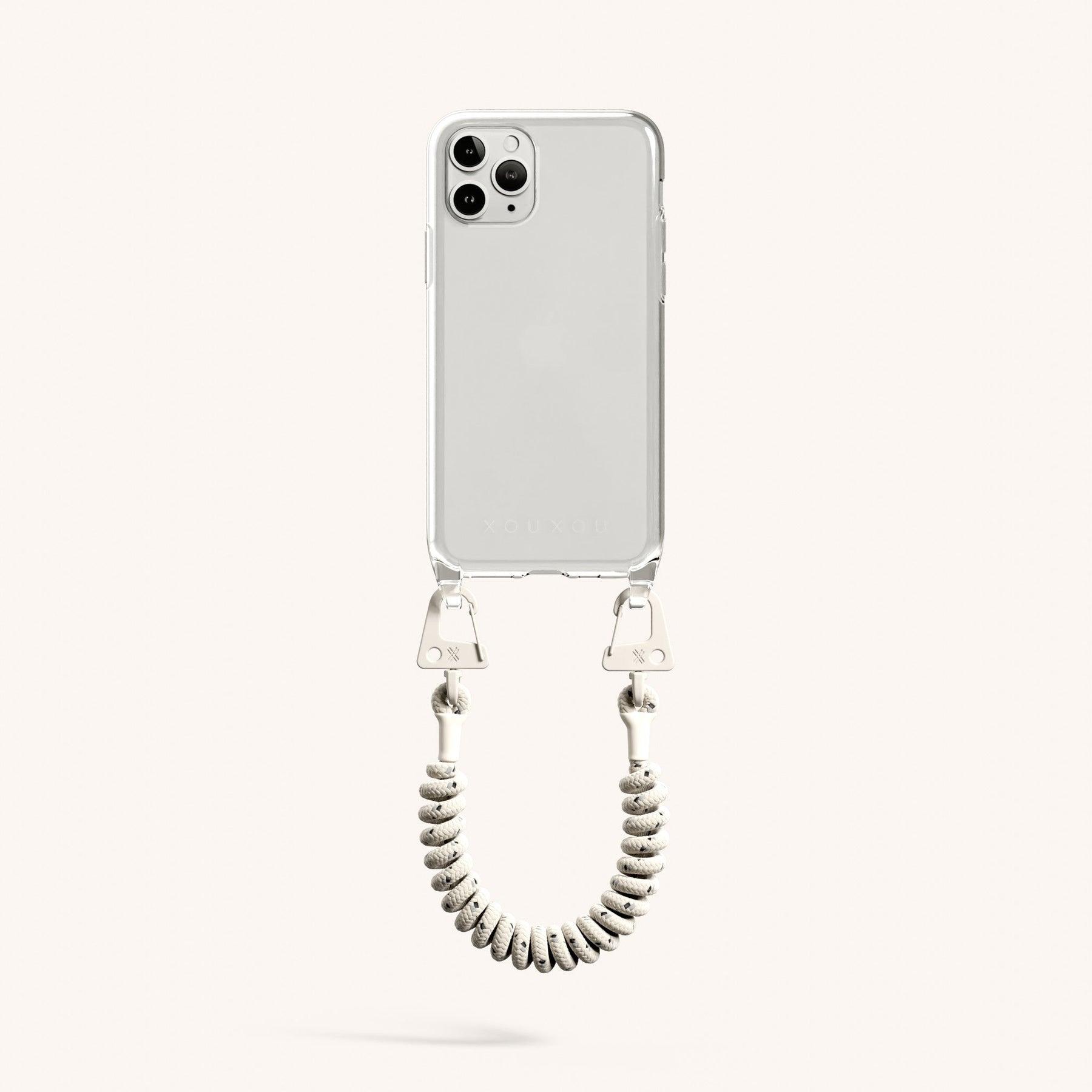 Phone Case with Spiral Rope in Clear + Chalk