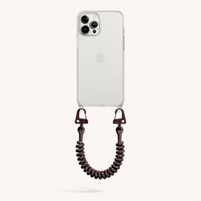 Phone Case with Spiral Rope in Clear + Burgundy