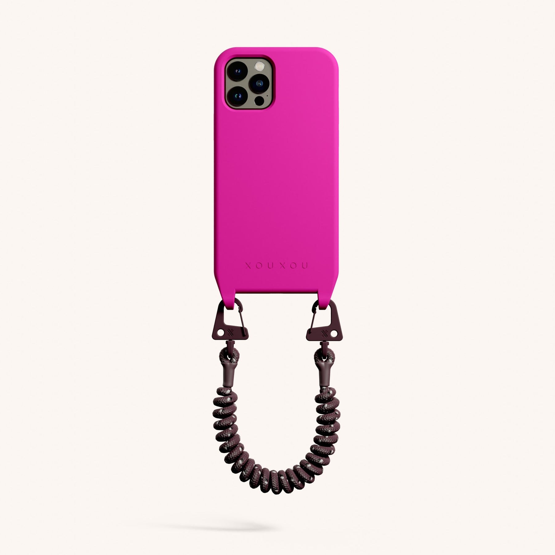 Phone Case with Spiral Rope in Power Pink + Burgundy
