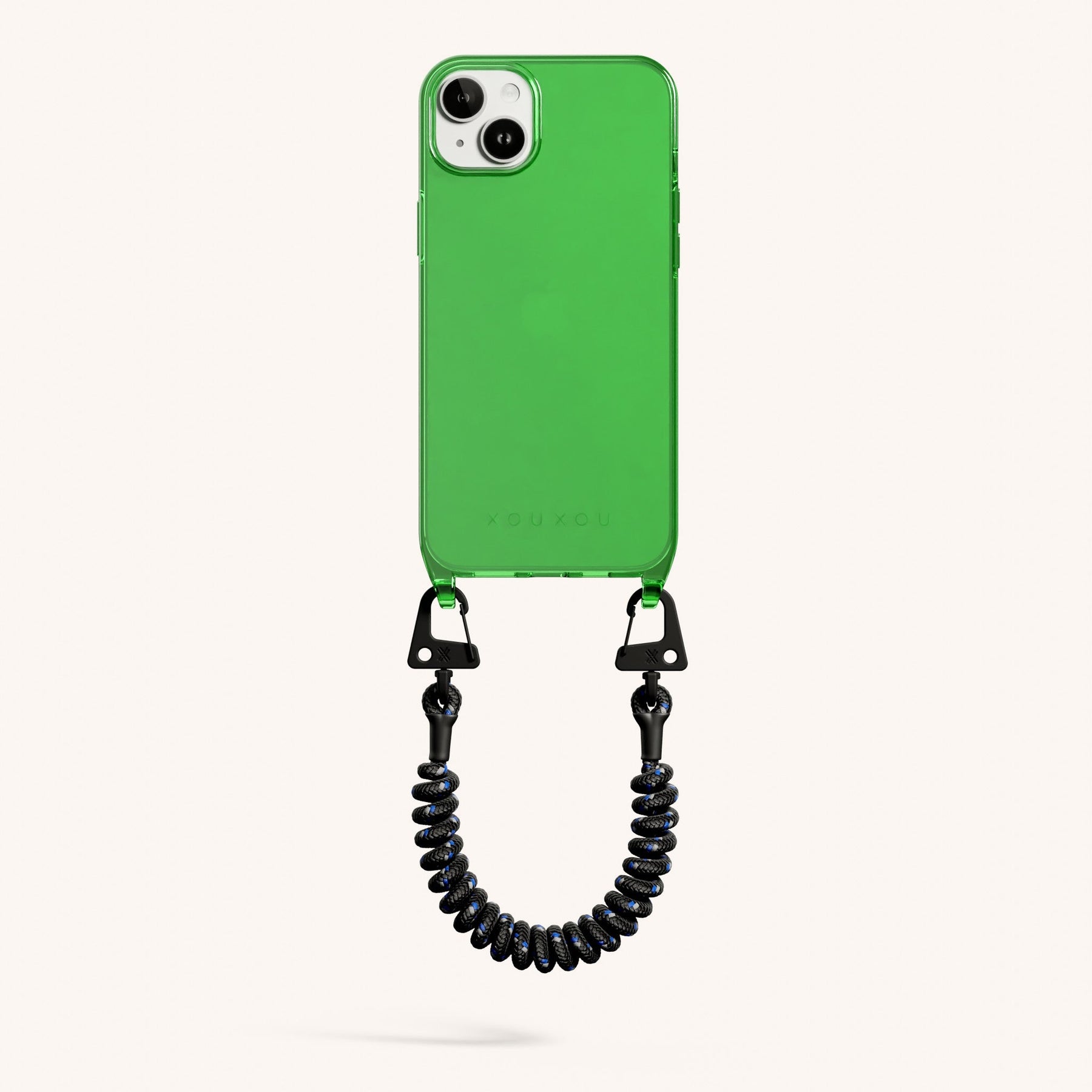 Phone Case with Spiral Rope in Acid Clear + Black