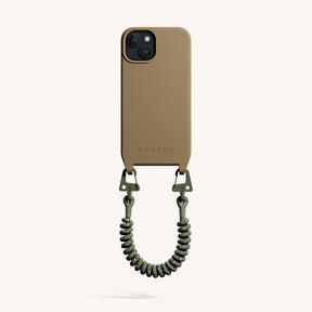Phone Case with Spiral Rope in Taupe + Moss