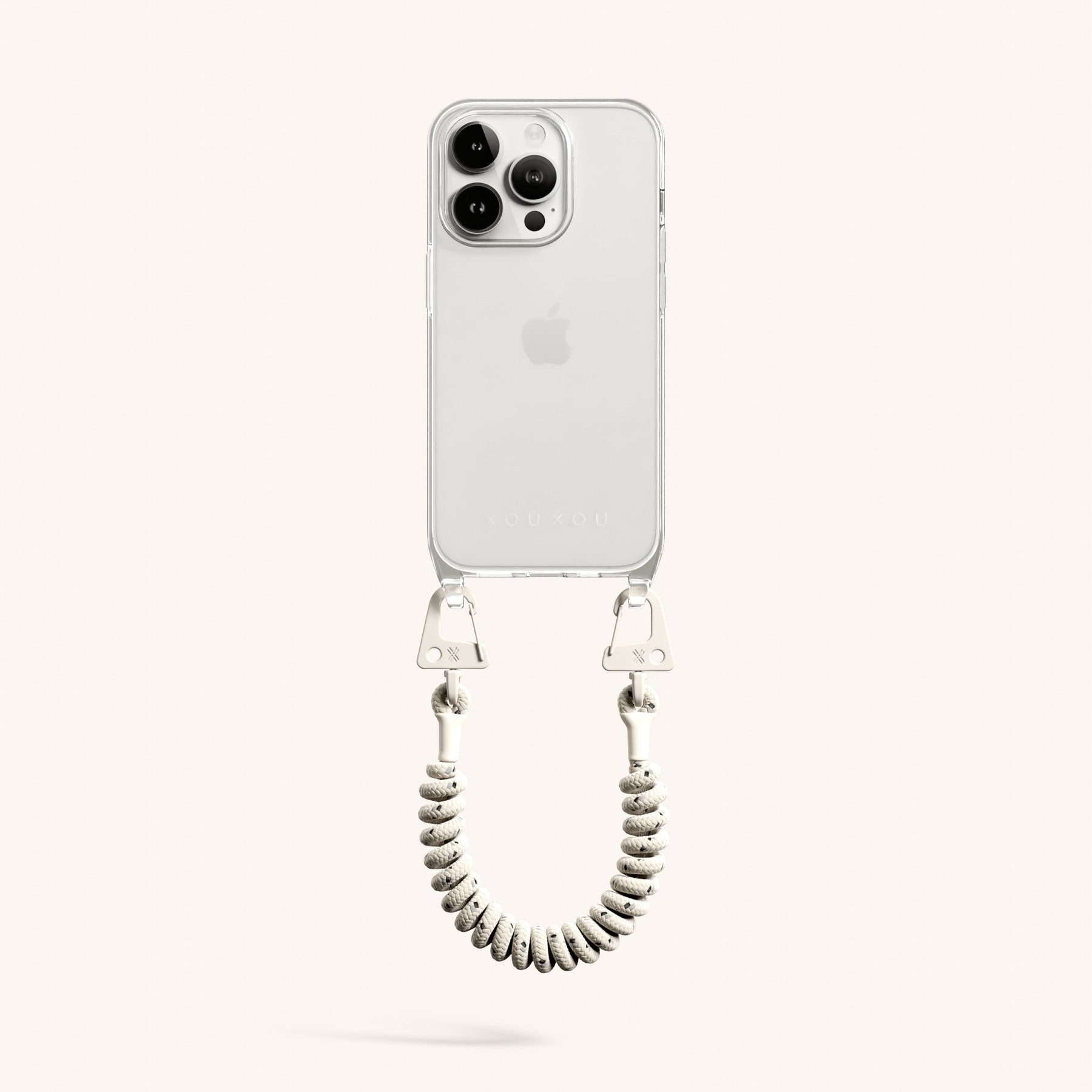 Phone Case with Spiral Rope in Clear + Chalk