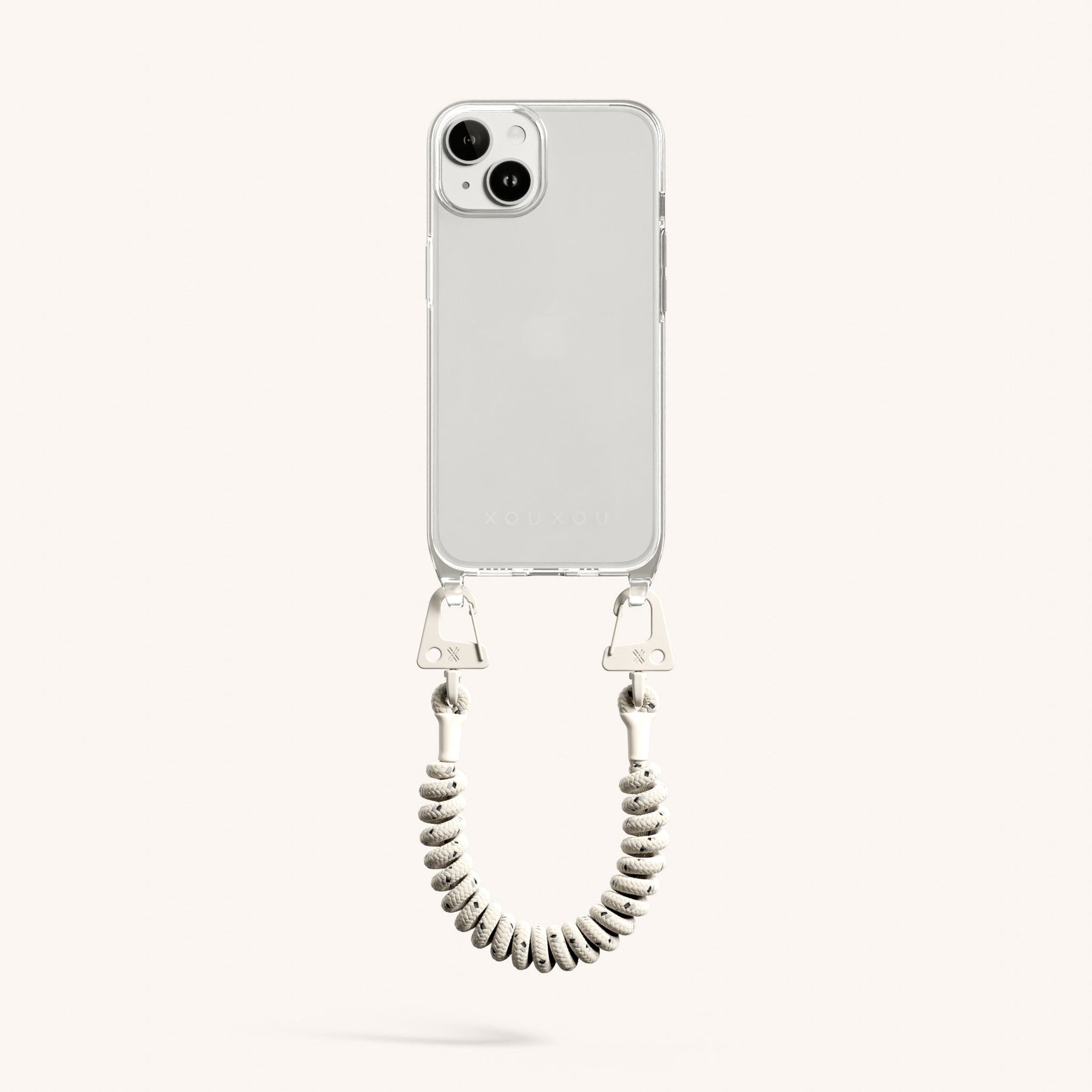 Phone Case with Spiral Rope in Clear + Chalk