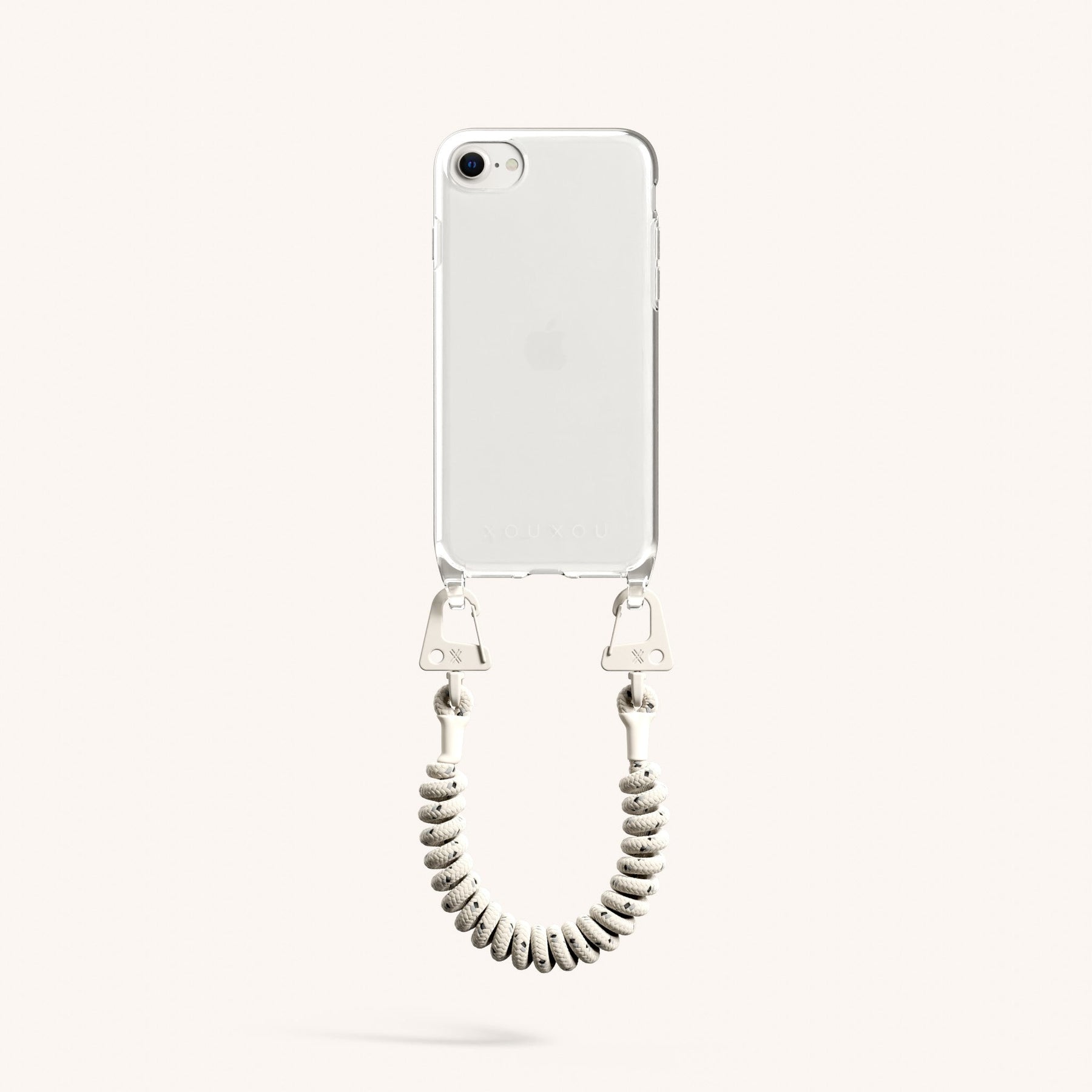 Phone Case with Spiral Rope in Clear + Chalk