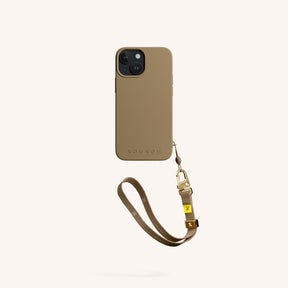 Phone Case with Wrist Strap in Taupe
