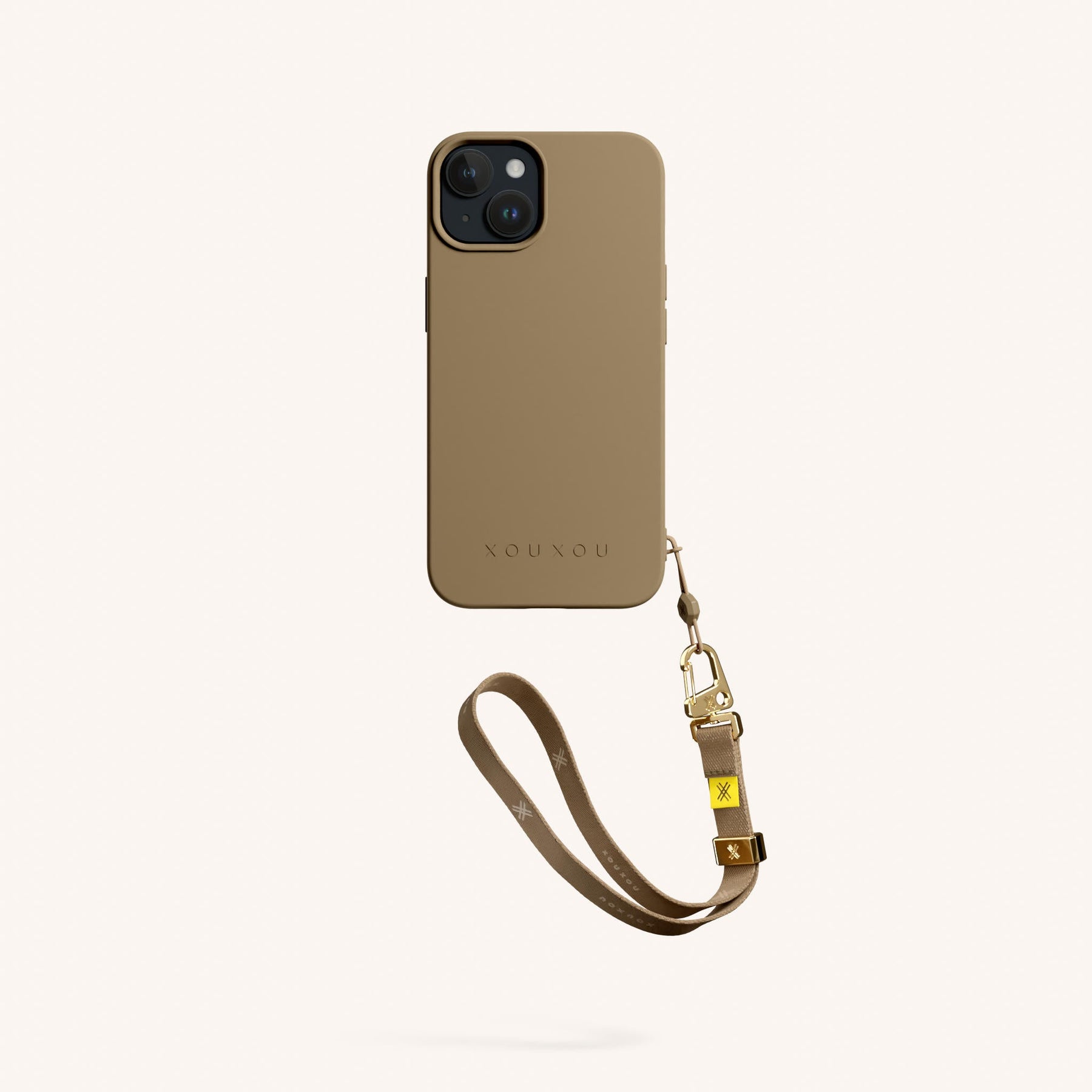 Phone Case with Wrist Strap in Taupe