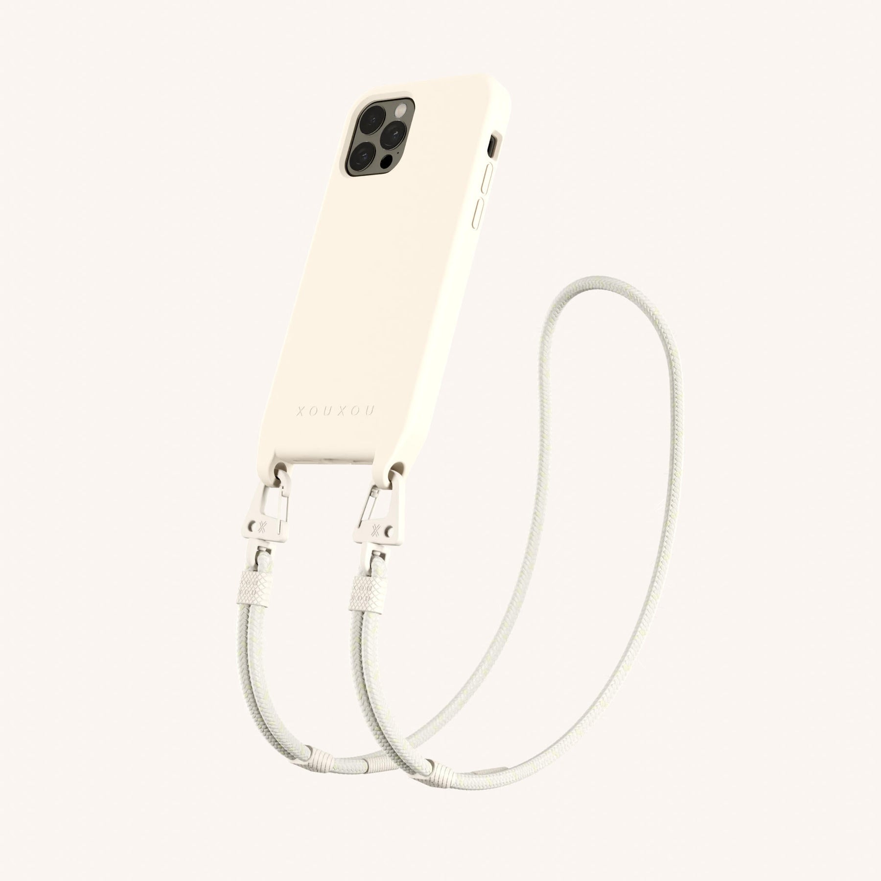 Phone Necklace with Carabiner Rope in Chalk