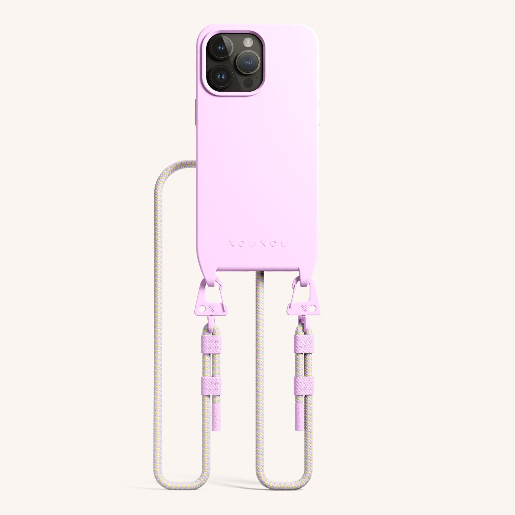 Phone Necklace with Carabiner Rope in Rosato + Dolce