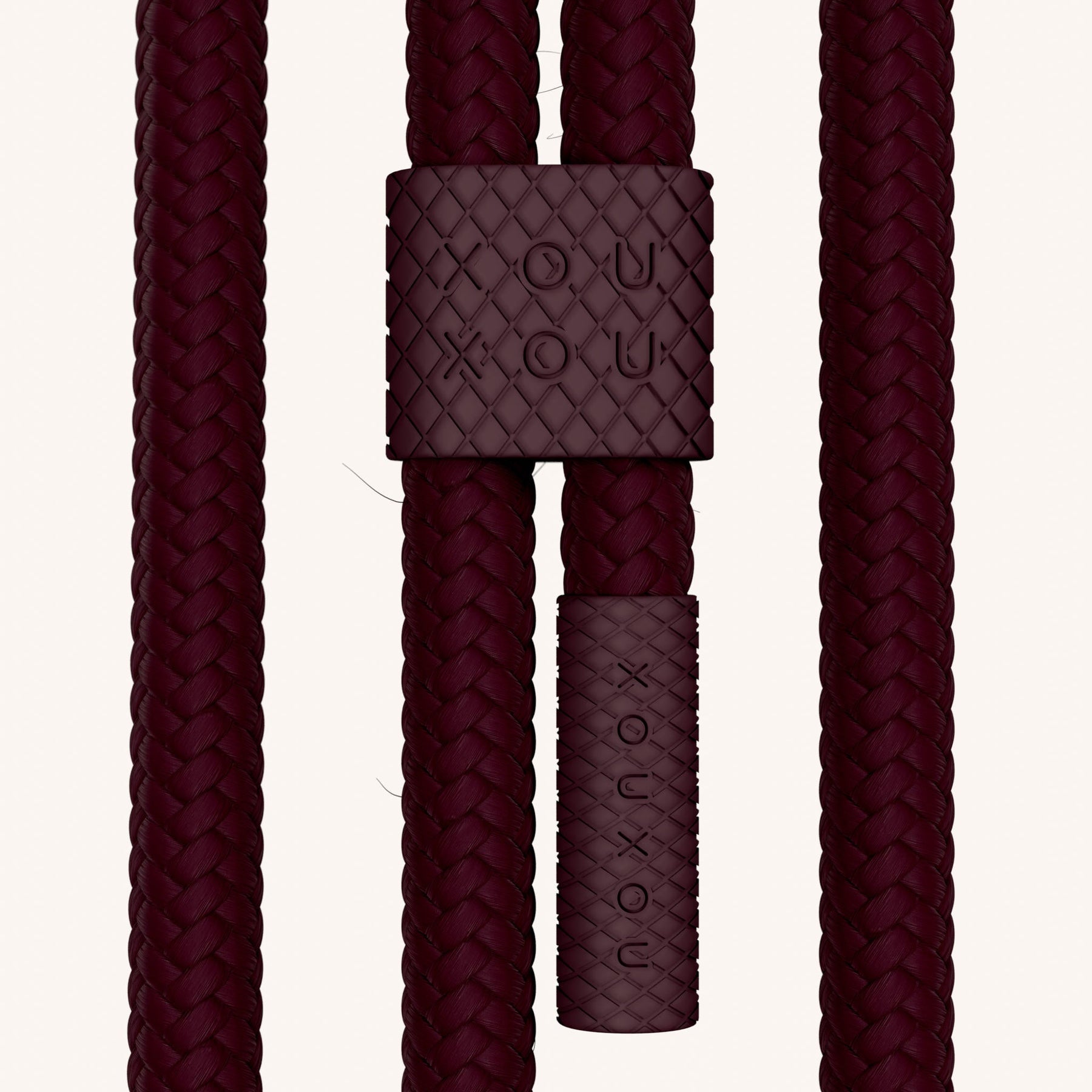Phone Necklace with Carabiner Rope in Cyber Pink Clear + Burgundy