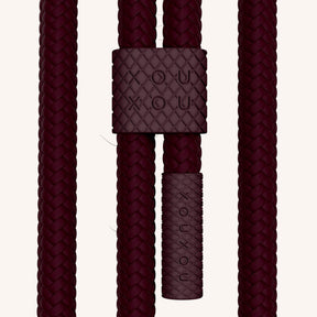 Phone Necklace with Carabiner Rope in Cyber Pink Clear + Burgundy