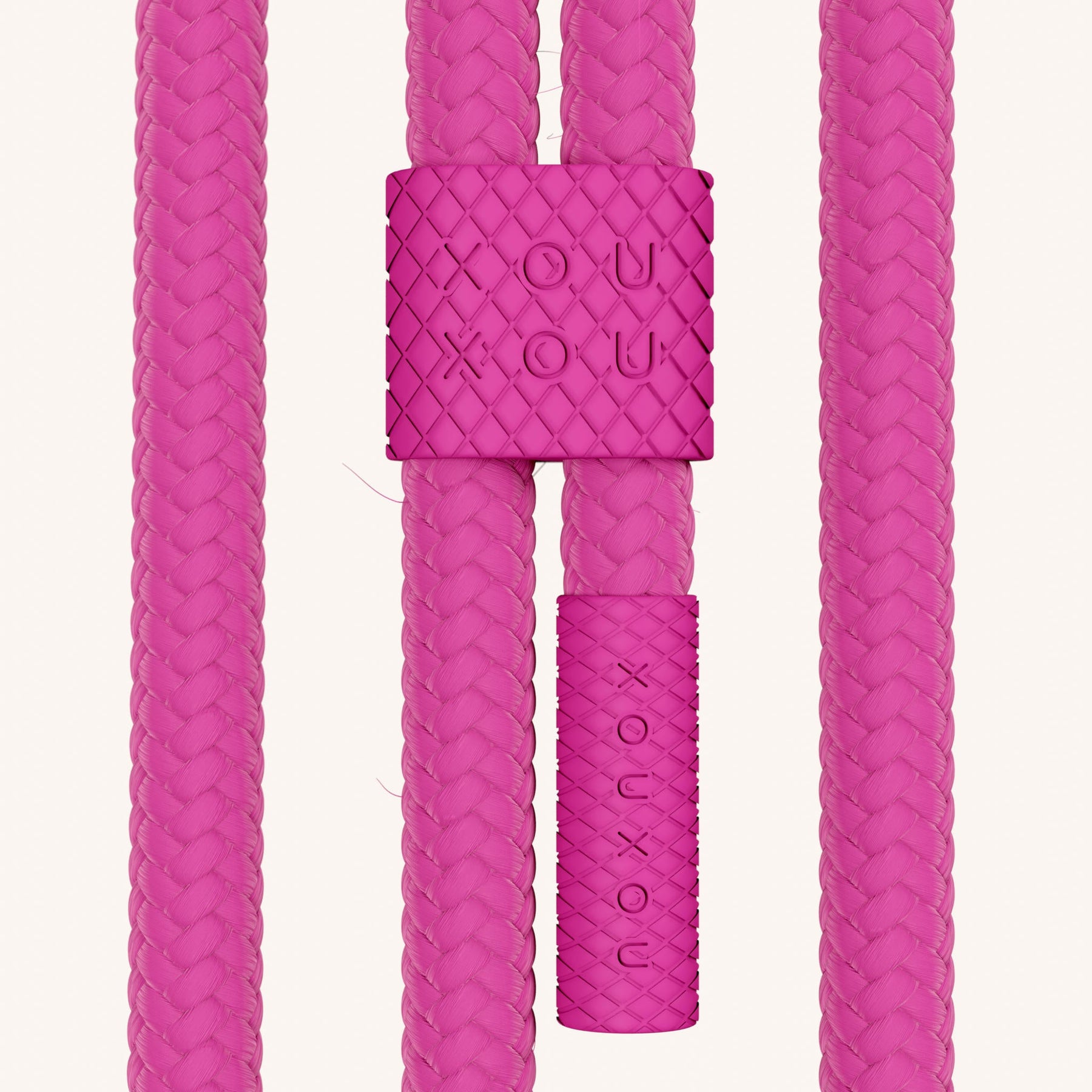 Phone Necklace with Carabiner Rope in Cyber Pink Clear + Power Pink