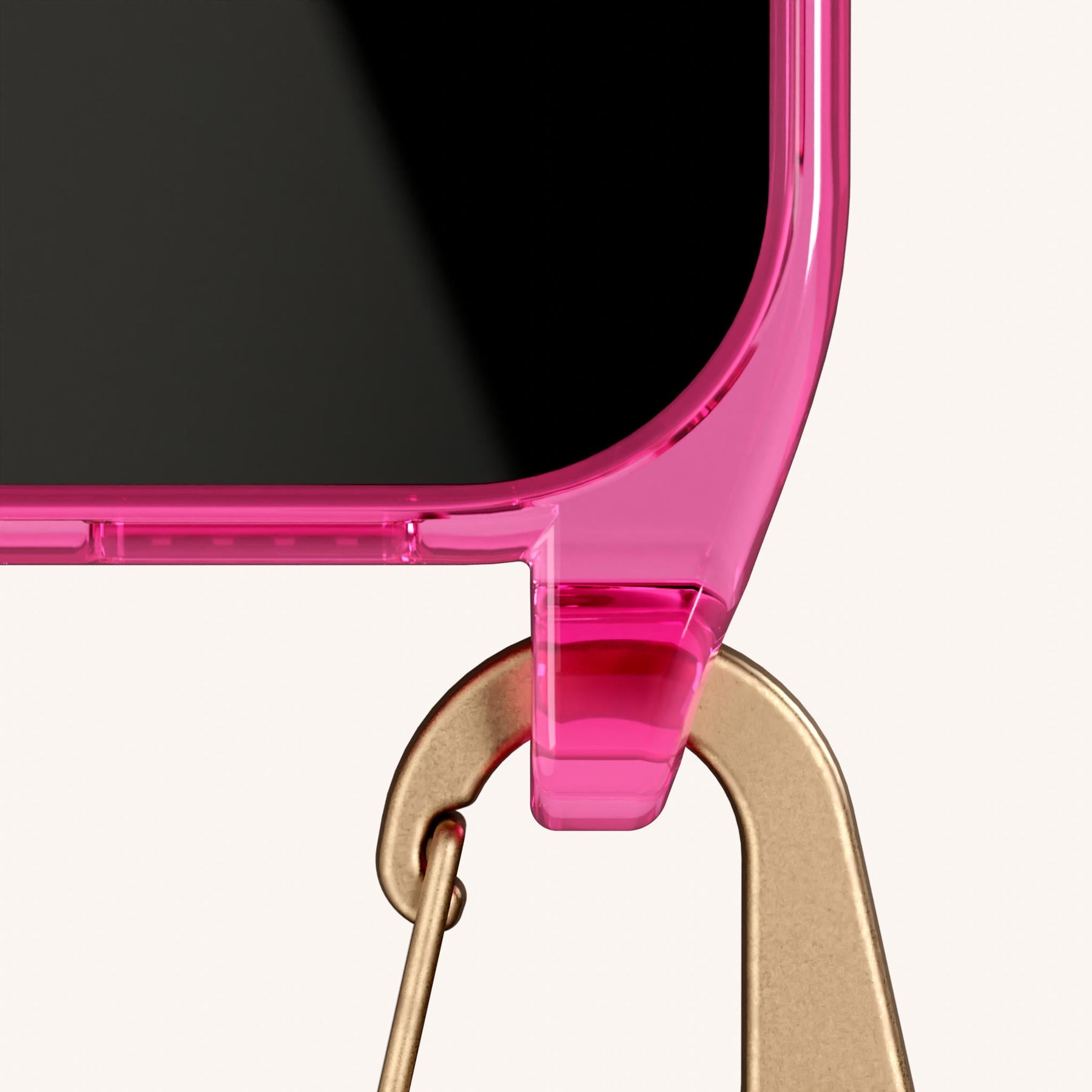 Phone Necklace with Carabiner Rope in Cyber Pink Clear + Vibrant Pastel