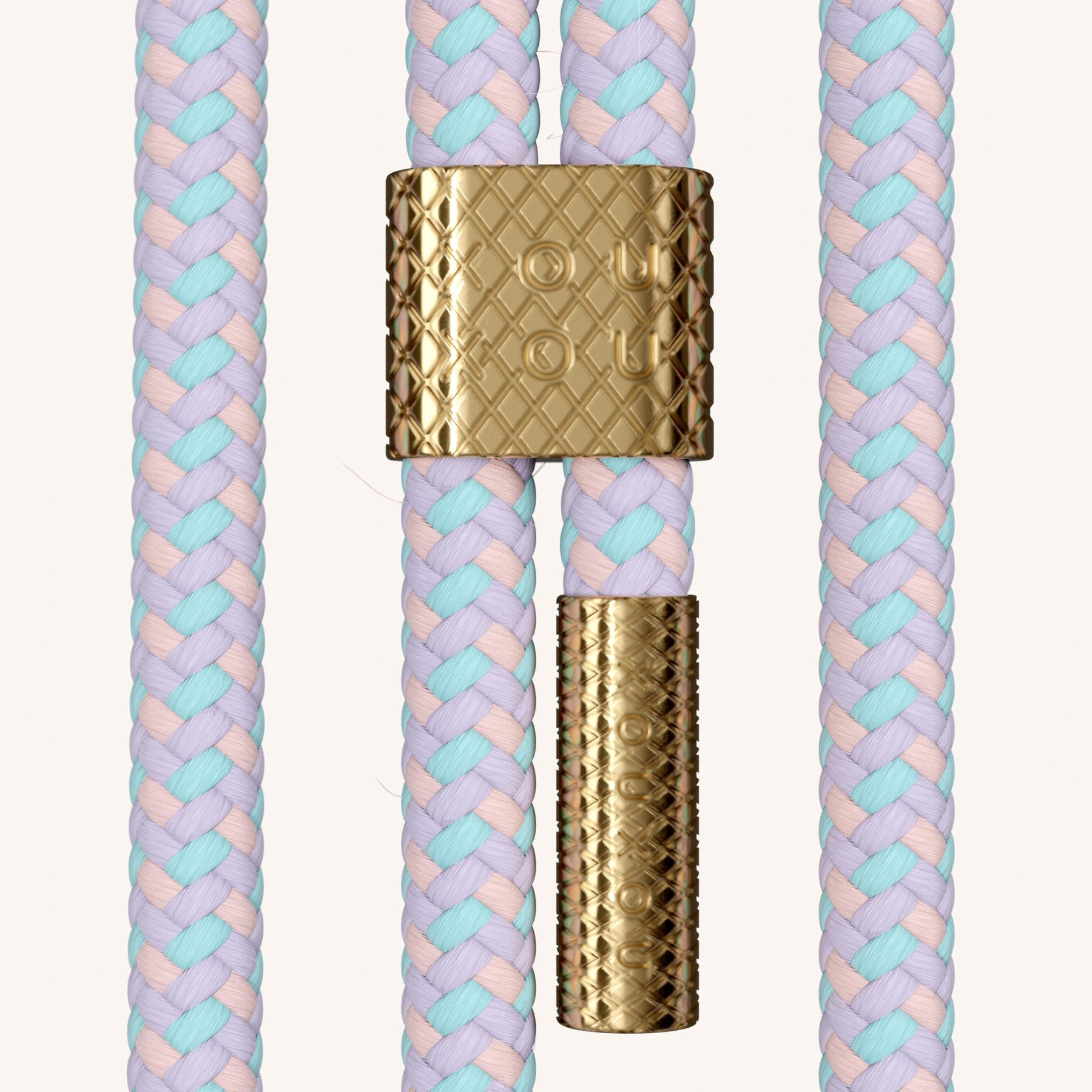 Phone Necklace with Carabiner Rope in Cyber Pink Clear + Vibrant Pastel