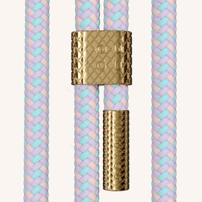 Phone Necklace with Carabiner Rope in Cyber Pink Clear + Vibrant Pastel