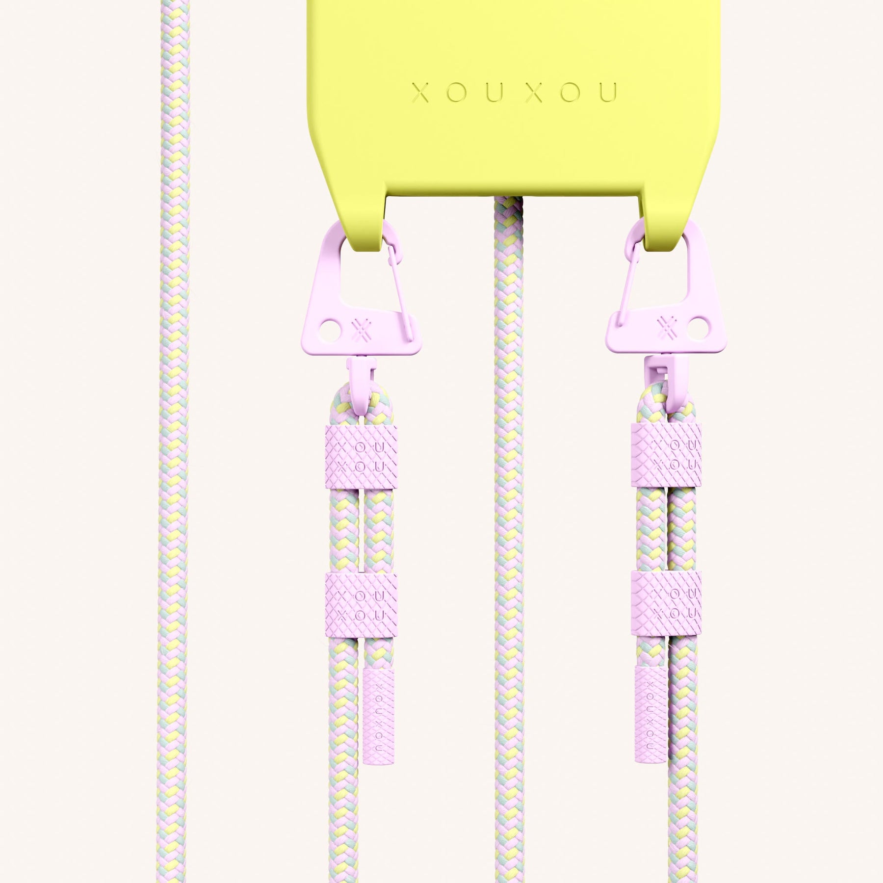 Phone Necklace with Carabiner Rope in Limoncello + Dolce