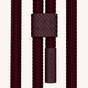 Phone Necklace with Carabiner Rope in Cyber Pink Clear + Burgundy