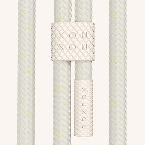 Phone Necklace with Carabiner Rope in Cyber Pink Clear + Chalk