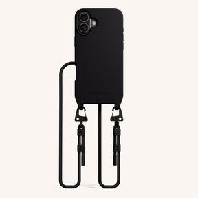 Phone Necklace with Carabiner Rope in Black