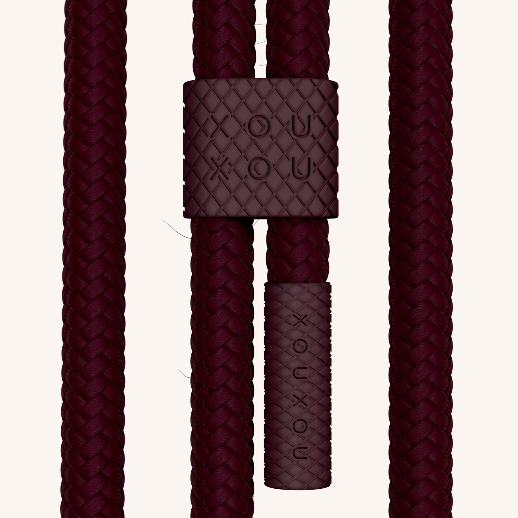 Phone Necklace with Carabiner Rope in Cyber Pink Clear + Burgundy