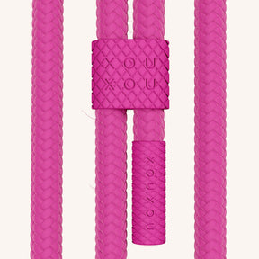 Phone Necklace with Carabiner Rope in Cyber Pink Clear + Power Pink