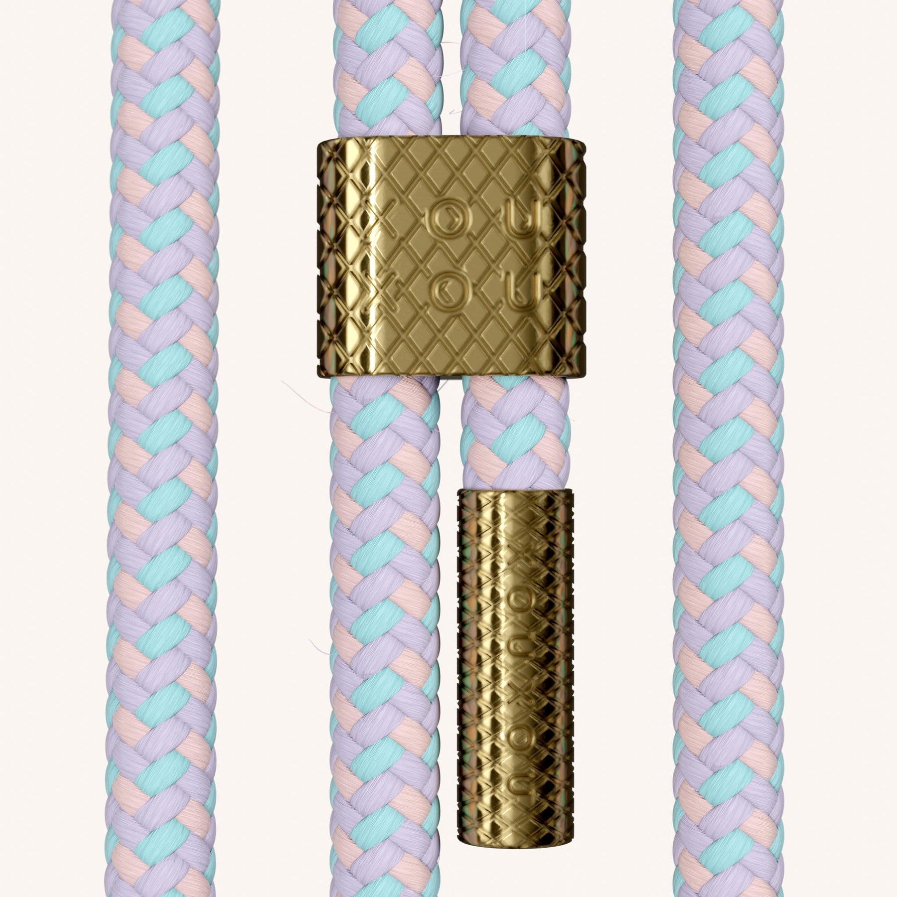 Phone Necklace with Carabiner Rope in Cyber Pink Clear + Vibrant Pastel