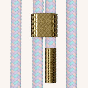 Phone Necklace with Carabiner Rope in Cyber Pink Clear + Vibrant Pastel