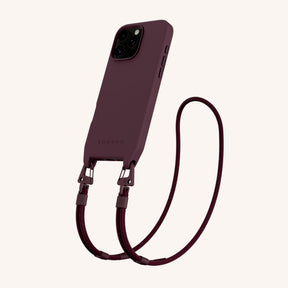 Phone Necklace with Carabiner Rope in Burgundy