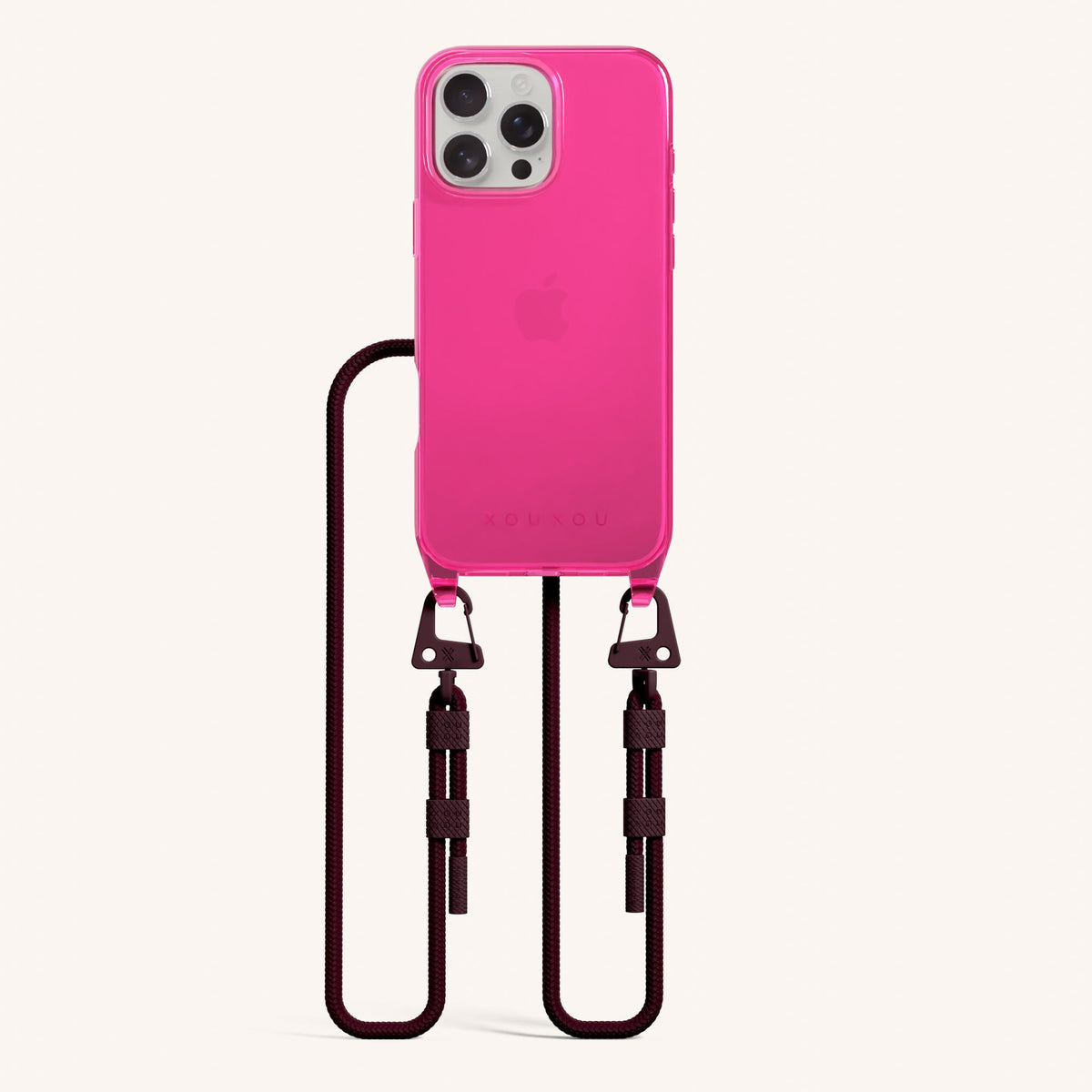 Phone Necklace with Carabiner Rope for iPhone 16 Pro without MagSafe in Cyber Total View | XOUXOU #phone model_iphone 16 pro