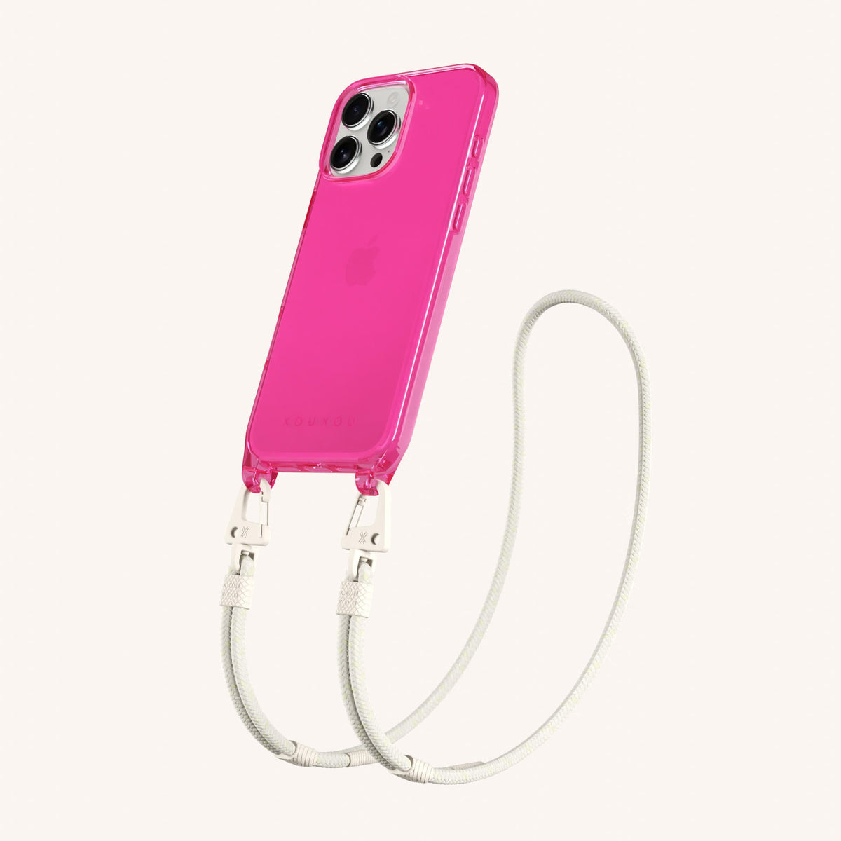 Phone Necklace with Carabiner Rope for iPhone 16 Pro without MagSafe in Cyber Total View | XOUXOU #phone model_iphone 16 pro