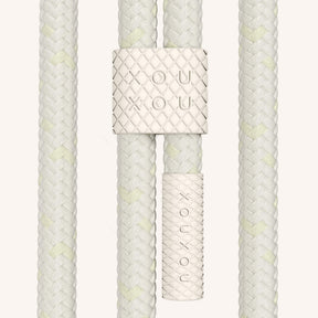 Phone Necklace with Carabiner Rope in Cyber Pink Clear + Chalk