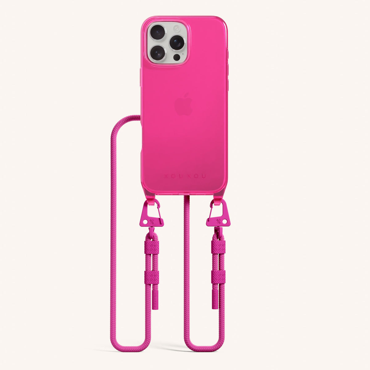 Phone Necklace with Carabiner Rope for iPhone 16 Pro without MagSafe in Cyber Total View | XOUXOU #phone model_iphone 16 pro
