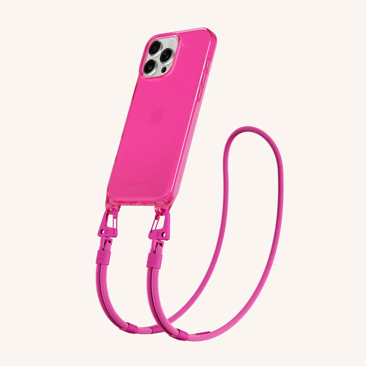 Phone Necklace with Carabiner Rope for iPhone 16 Pro without MagSafe in Cyber Total View | XOUXOU #phone model_iphone 16 pro