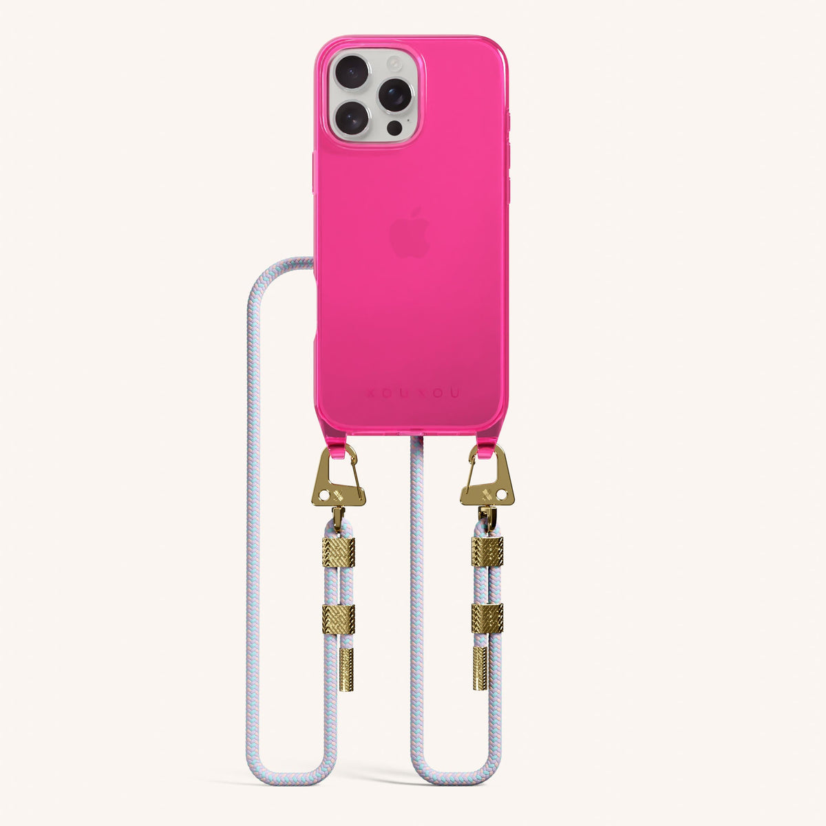 Phone Necklace with Carabiner Rope for iPhone 16 Pro without MagSafe in Cyber Total View | XOUXOU #phone model_iphone 16 pro