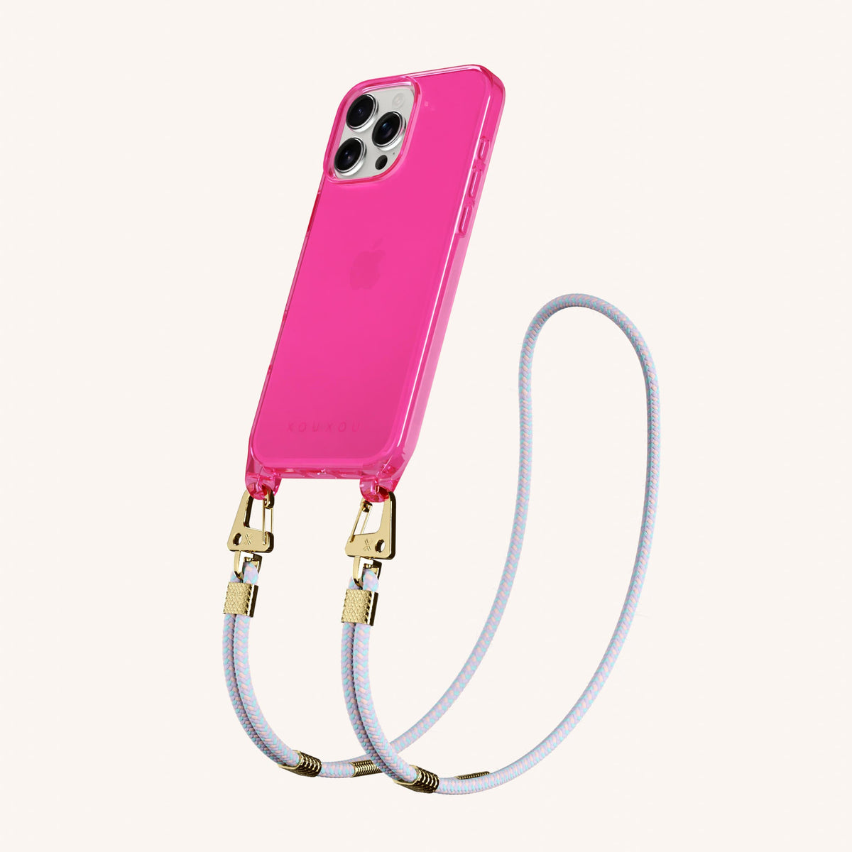 Phone Necklace with Carabiner Rope for iPhone 16 Pro without MagSafe in Cyber Total View | XOUXOU #phone model_iphone 16 pro