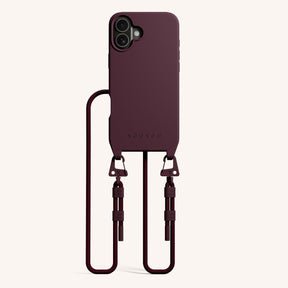 Phone Necklace with Carabiner Rope in Burgundy