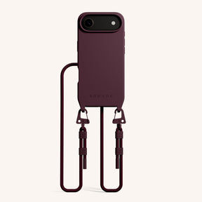 Phone Necklace with Carabiner Rope in Burgundy