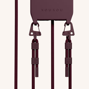Phone Necklace with Carabiner Rope in Burgundy