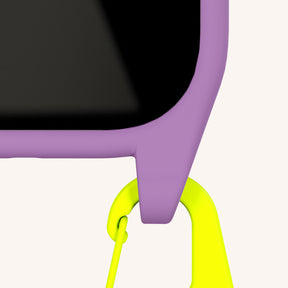 Phone Necklace with Carabiner Rope in Lavender + Neon Camouflage