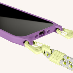 Phone Necklace with Carabiner Rope in Lavender + Spotted Y2K
