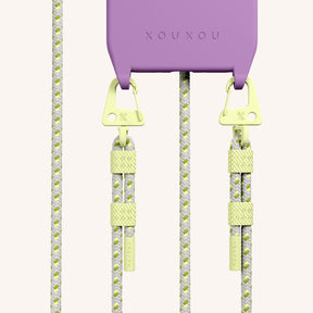 Phone Necklace with Carabiner Rope in Lavender + Spotted Y2K