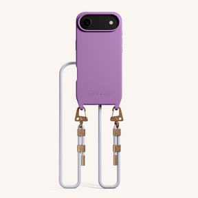 Phone Necklace with Carabiner Rope in Lavender + Vibrant Pastel