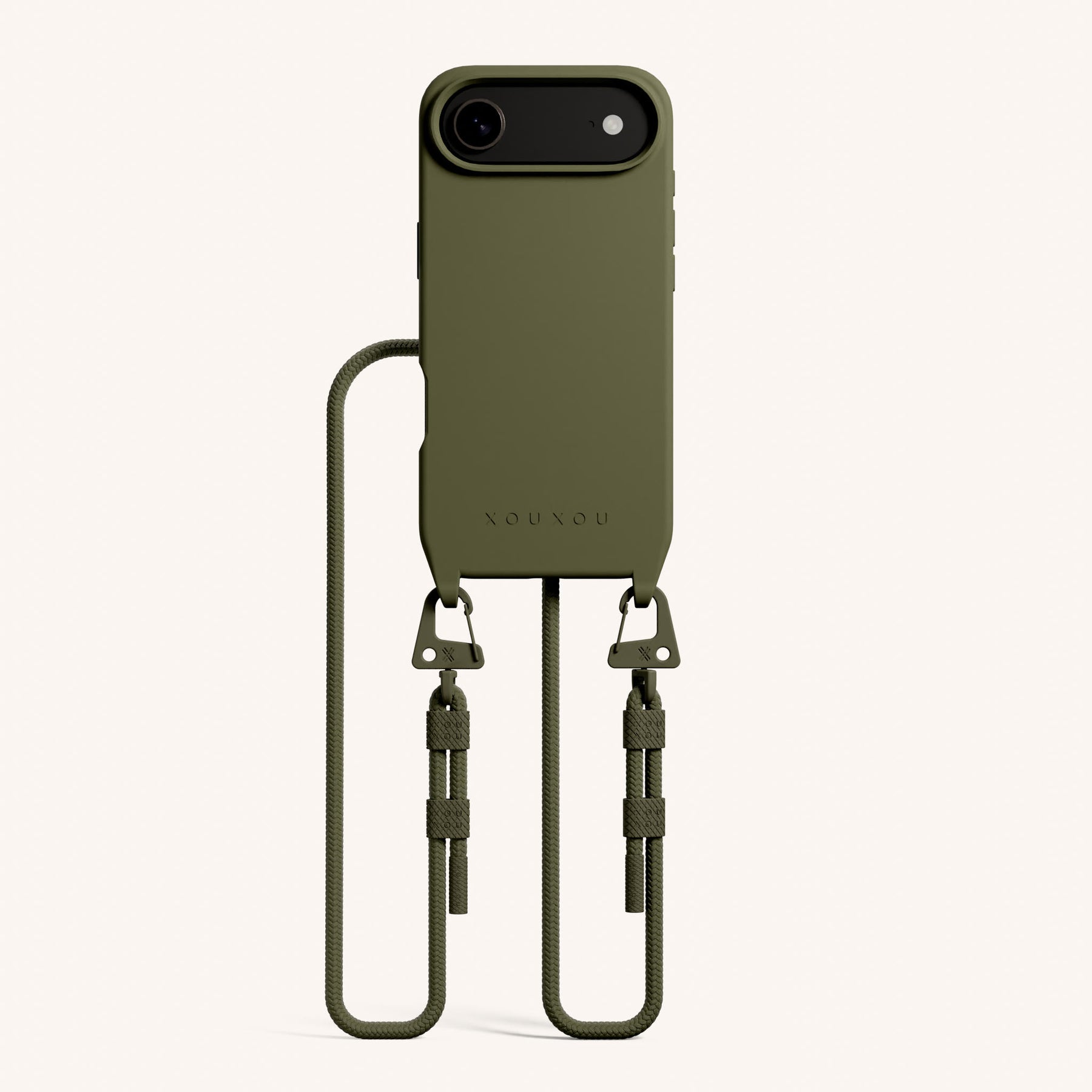 Handykette mit Karabinerband in Moos