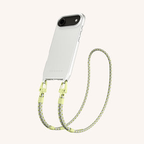 Phone Necklace with Carabiner Rope in Y2K Silver