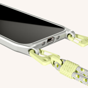 Phone Necklace with Carabiner Rope in Y2K Silver