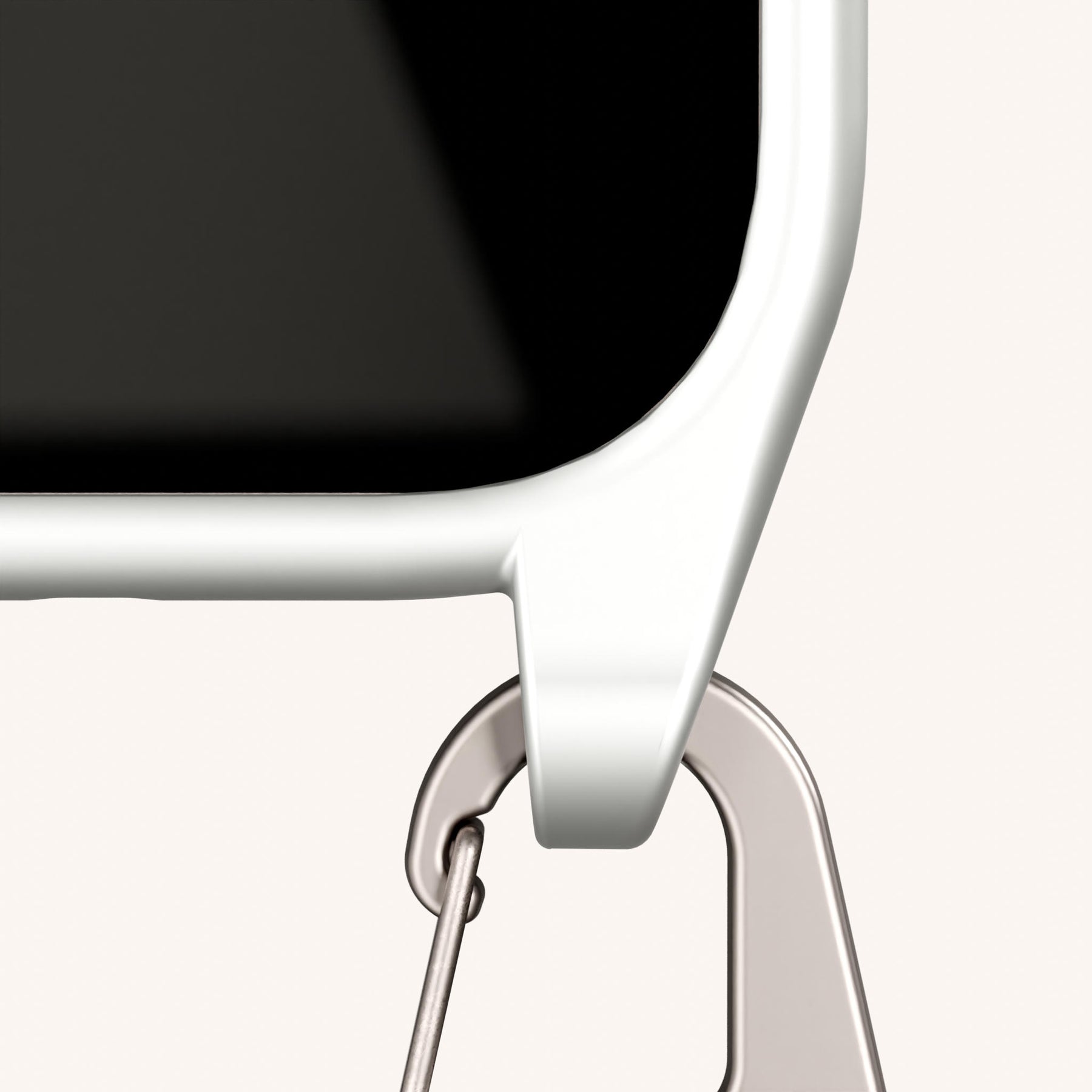 Phone Necklace with Carabiner Rope in Y2K Silver + Spotted Olive