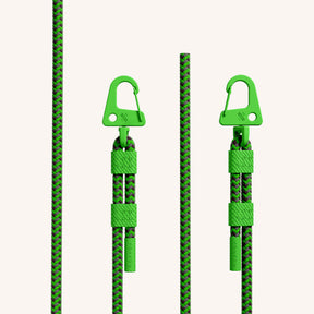 Phone Necklace with Carabiner Rope in Clear + Acid