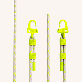 Phone Necklace with Carabiner Rope in Clear + Neon Camouflage