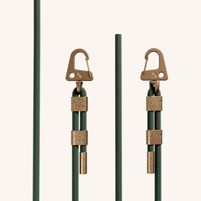 Phone Necklace with Carabiner Rope in Clear + Sage