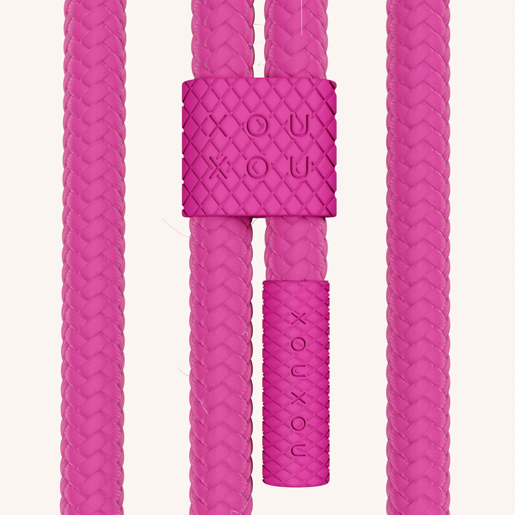 Phone Necklace with Carabiner Rope in Cyber Pink Clear + Power Pink